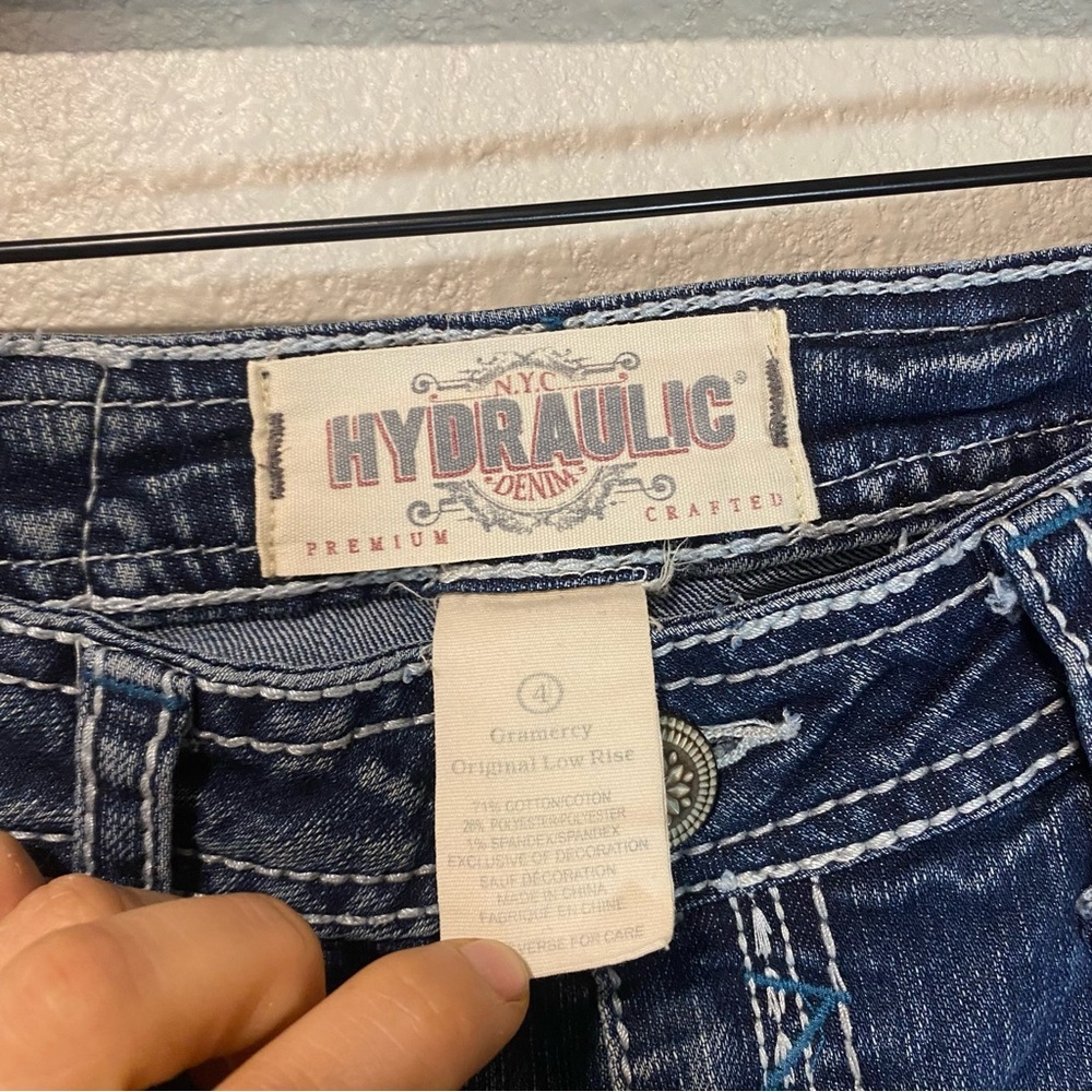 Hydraulic Gramercy Crop Low‎ Rise Jeans-Dark Wash/Sz 4 Women's Blue Jeans - Picture 3 of 10